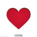 image of a fusible precut translucent red heart shape - COE96