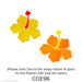 image of a two fusible precut glass hibiscus flower - one flower is yellow with a red orange stamen and the other is an orange flower with a yellow stamen - COE96