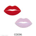 fusible precut glass lips shown in red and pink glass - COE96