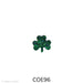 image of a half inch fusible precut glass shamrock shown in aventurine green - COE96