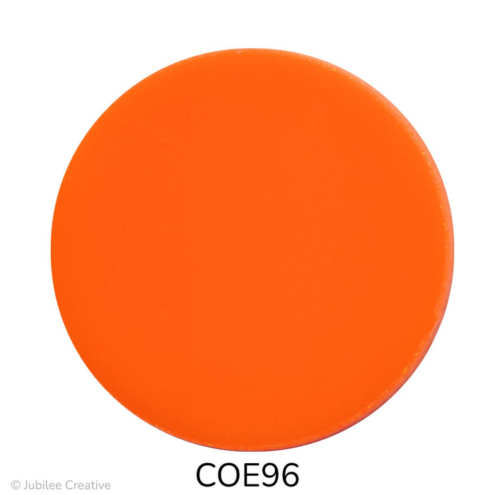 Image of a fusible precut orange glass circle - COE96