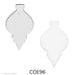 image of two fusible precut narrow ornament shown in clear and white glass - COE96