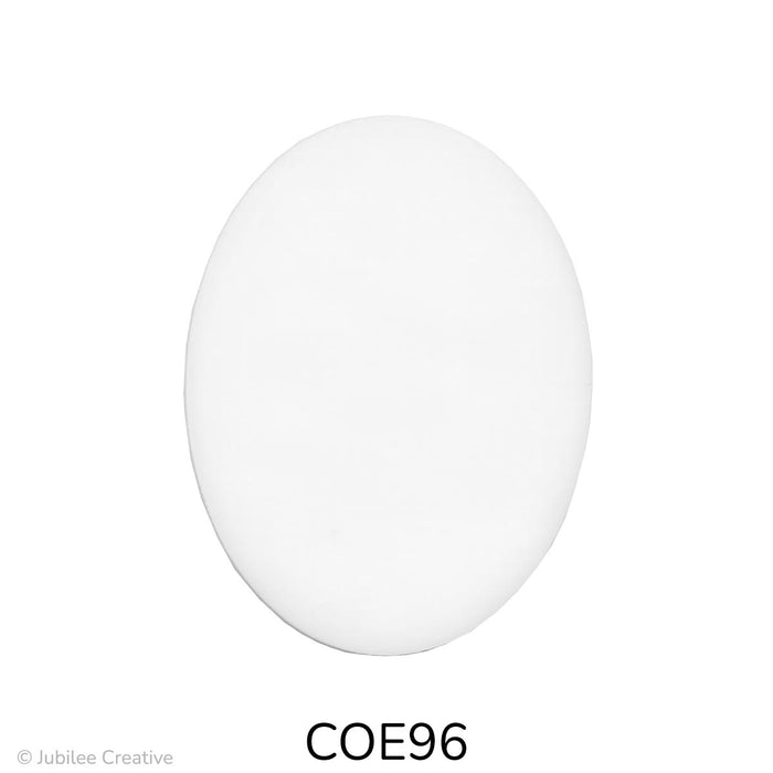 image of a fusible precut white glass oval - COE96