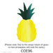 image of a fusible precut glass wispy yellow pineapple with a wispy green top - COE96