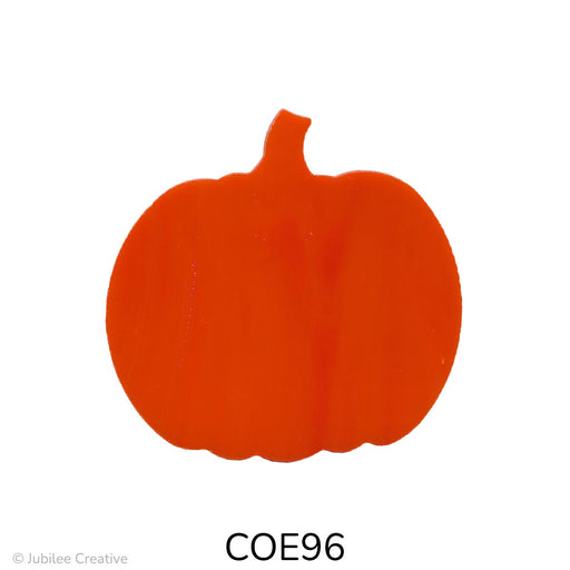 image of a round orange precut glass pumpkin - COE96