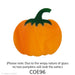 image of a fusible precut glass pumpkin round in shape. The orange pumpkin has a green stem. COE96