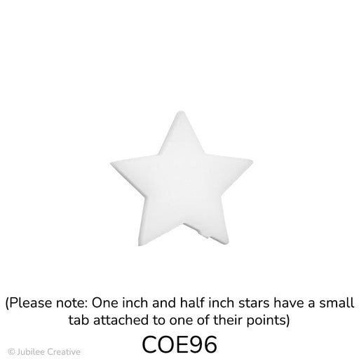 image of a fusible precut opaque white glass five-point star with a small tab on one of its points - COE96