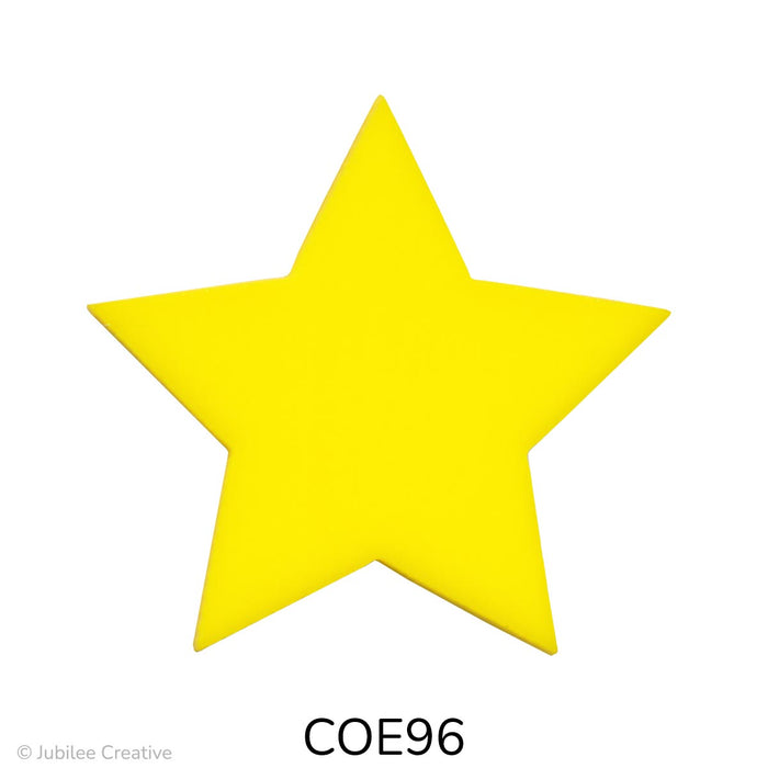 image of a fusible precut opaque yellow glass five-point star - COE96