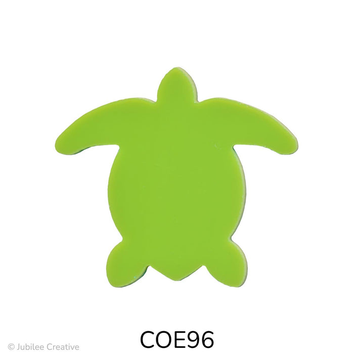 image of a fusible precut green glass sea turtle - COE96