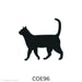 image of a fusible precut black glass walking cat silhouette - COE96