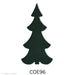 image of a precut fusible dark green translucent glass slim tree - COE90