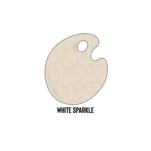 image of white with sparkes colored glass paint