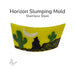 Horizon stainless steel slumping mold with finished curved fused glass panel