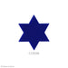 COE96 fusible precut glass Star of David in the color opaque blue.