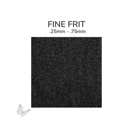 Fine Oceanside COE96 Black Opalescent glass frit 56-F, .25 mm to .75 mm particle size