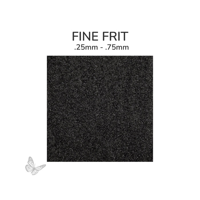 Fine Oceanside COE96 Black Opalescent glass frit 56-F, .25 mm to .75 mm particle size