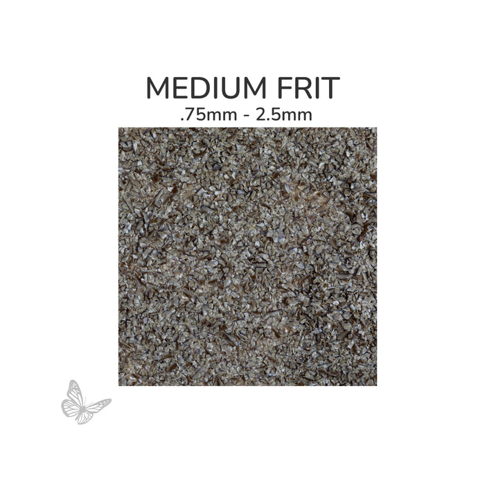 Medium Oceanside COE96 Chocolate Brown Opalescent glass frit 2116-F, .75 mm to 2.5 mm particle size