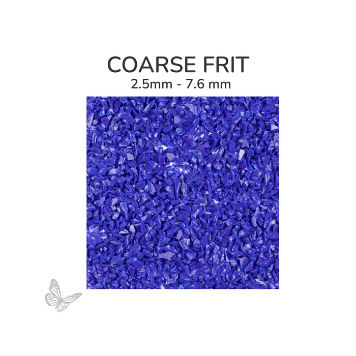 Coarse Oceanside COE96 Dark Blue Opalescent glass frit 2306-F, 2.5 mm to 7.6 mm particle size