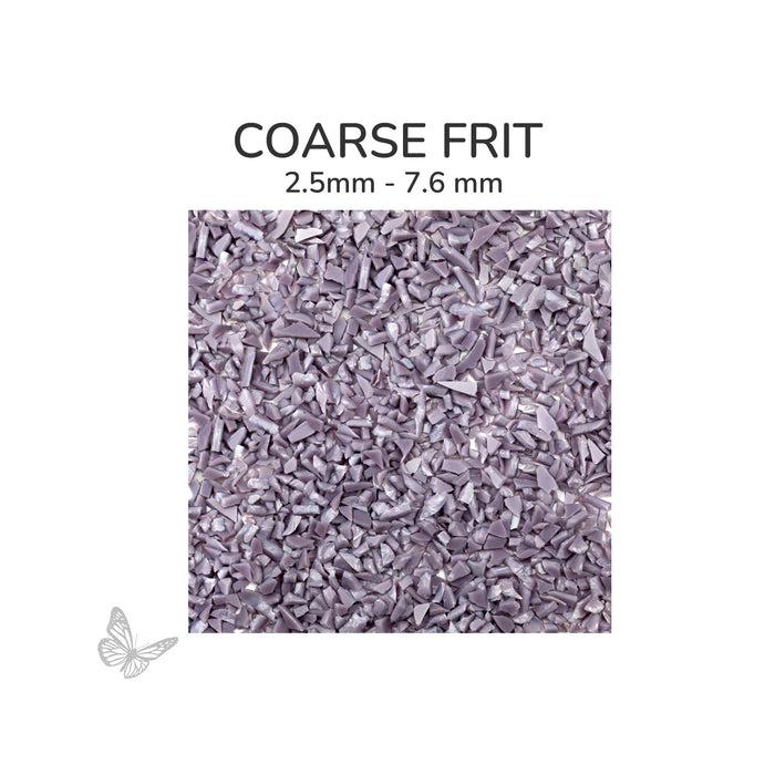 Coarse Oceanside COE96 Lilac Opalescent glass frit 2404-F, 2.5 mm to 7.6 mm particle size