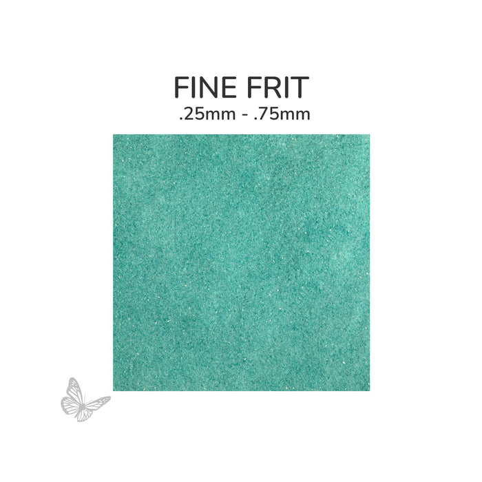Fine Oceanside COE96 Peacock Green Opalescent glass frit 2234-F, .25 mm to .75 mm particle size