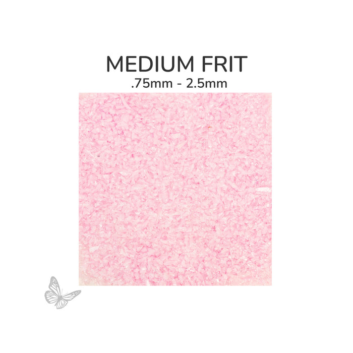 Medium Oceanside COE96 Powder Pink Opalescent glass frit 2902-F, .75 mm to 2.5 mm particle size