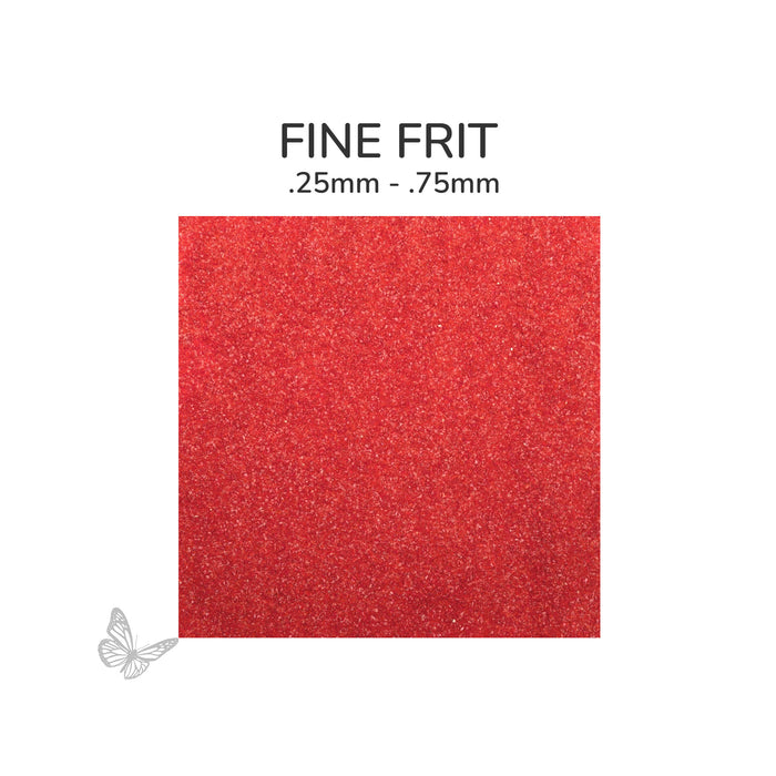 Fine Oceanside COE96 Red Opalescent glass frit 2502-F, .25 mm to .75 mm particle size