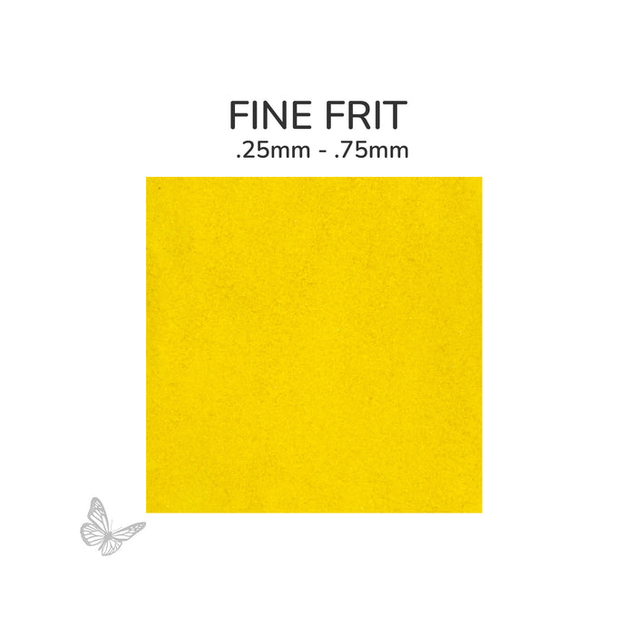 Fine Oceanside COE96 Sunflower Yellow Opalescent glass frit 2672-F, .25 mm to .75 mm particle size