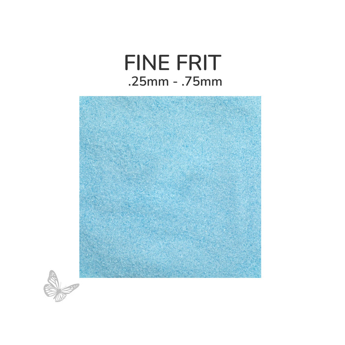Fine Oceanside COE96 Turquoise Blue Opalescent glass frit 2334-F, .25 mm to .75 mm particle size