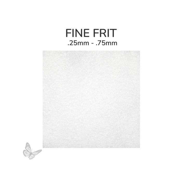 Fine Oceanside COE96 White Opalescent glass frit 200-F, .25 mm to .75 mm particle size