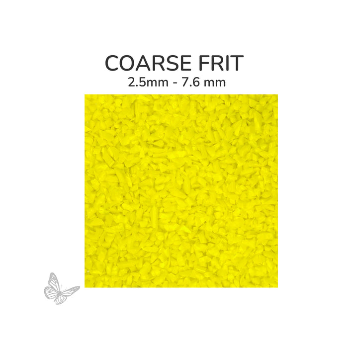 Coarse Oceanside COE96 Yellow   Opalescent glass frit 2602-F, 2.5 mm to 7.6 mm particle size