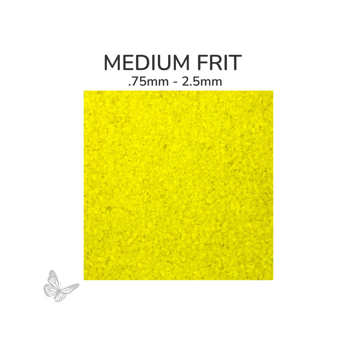 Medium Oceanside COE96 Yellow Opalescent glass frit 2602-F, .75 mm to 2.5 mm particle size