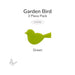 Green precut garden bird glass shape, 3 piece pack, COE90