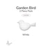 White precut garden bird glass shape, 3 piece pack, COE90