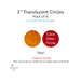 Precut translucent red circle glass shape, 1 inch diameter, COE90 fusible glass for kiln forming and mosaics.