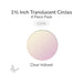Precut translucent clear iridized circle glass shape, 1.5 inch diameter with iridescent surface, COE90 fusible glass.
