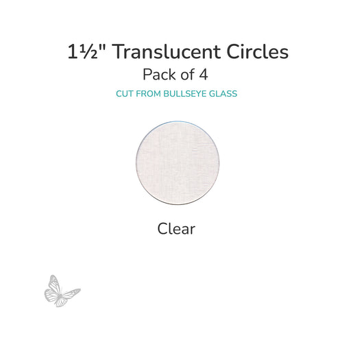 Precut translucent clear circle glass shape, 1.5 inch diameter, COE90 fusible glass for fusing and mosaic projects.