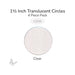 Precut translucent clear circle glass shape, 1.5 inch diameter, COE90 fusible glass for fusing and mosaic projects.
