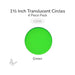 Precut translucent green circle glass shape, 1.5 inch diameter, COE90 fusible glass for glass fusing and mosaic art.
