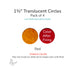 Precut translucent red circle glass shape, 1.5 inch diameter, COE90 fusible glass for kiln forming and mosaics.