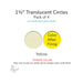 Precut translucent yellow circle glass shape, 1.5 inch diameter, COE90 fusible glass for kiln forming and mosaics.