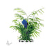 Blue butterfly glass design displayed as a plant stake in a potted plant