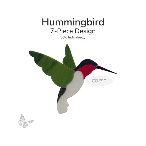 7-piece hummingbird design on a white background