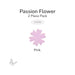 Pink precut passion flower fusible glass shape, 2 piece pack, COE90.