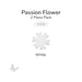 White precut passion flower fusible glass shape, 2 piece pack, COE90.