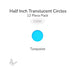 Precut translucent turquoise circle glass shape, 1/2 inch diameter, COE90 fusible glass for kiln forming and mosaics.