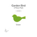 Green precut garden bird glass shape, COE96, 3 piece pack.