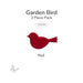 Red precut garden bird glass shape, COE96, 3 piece pack.