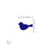 Garden bird glass shape showing size reference approximately 1¼ inch wide by ¾ inch tall.