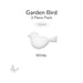 White precut garden bird glass shape, COE96, 3 piece pack.