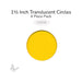 Precut translucent yellow circle glass shape, 1 1/2 inch diameter, COE96 fusible glass for glass fusing and mosaic art.